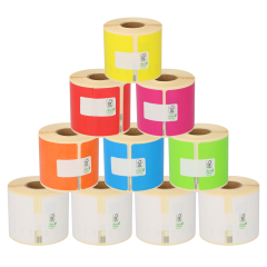 Kleurenpakket compatible Seiko SLP-SRL etiketten, 6 kleuren + 4 witte rollen, 101mm x 54mm, 220 etiketten per rol, permanent