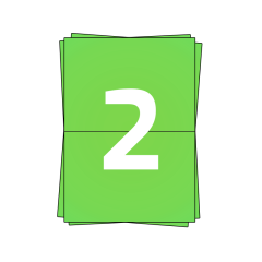 A4 stickervellen, 2 per vel 210mm x 148mm, groen - 200 vellen