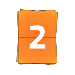 A4 stickervellen, e per vel 210mm x 148mm, oranje - 200 vellen
