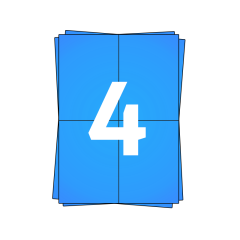 A4 stickervellen, verzendetiketten, 104mm x 148mm, blauw- 200 vellen
