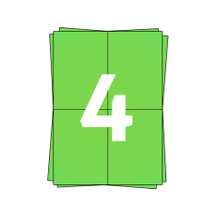 A4 stickervellen, verzendetiketten, 104mm x 148mm, groen - 200 vellen