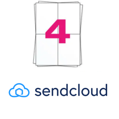 SendCloud verzendlabels A4 op stickervellen, 4 x A6 labels, 400 labels per verpakking, permanent, wit, 104mm x 148mm