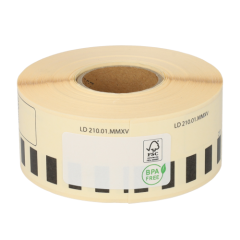 Brother DK-22210 compatible etiketten, 29mm x 30,48m, permanent, wit