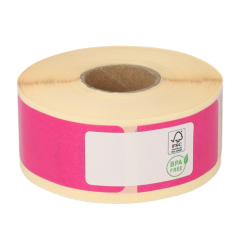 Dymo 11352/S0722520 compatible etiketten, 54mm x 25mm, 500 per rol, permanent, roze