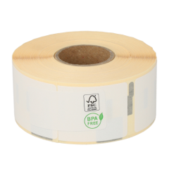 Dymo 99010 / S0722370 compatible etiketten, 89mm x 28mm, 260 etiketten op rol, verwijderbaar, wit