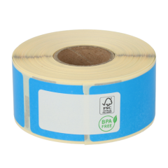Dymo 99010 / S0722370 compatible etiketten, 89mm x 28mm, 260 etiketten op rol, permanent, blauw