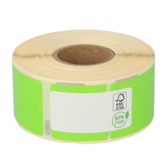 Dymo 99010 / S0722370 compatible etiketten, 89mm x 28mm, 260 etiketten op rol, permanent, groen