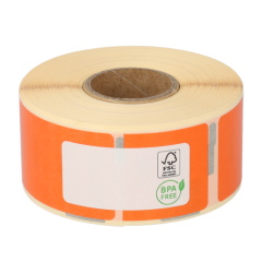 Dymo 99010 / S0722370 compatible etiketten, 89mm x 28mm, 260 etiketten op rol, permanent, oranje