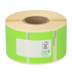 Dymo 99012 / S0722400 compatible etiketten, 89mm x 36mm, 260 etiketten op rol, permanent, groen