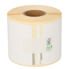 Dymo 99014 / S0722430 compatible etiketten, 101mm x 54mm, 180 etiketten op rol, permanent, wit, PP