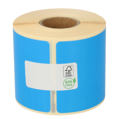 Dymo 99014 / S0722430 compatible etiketten, 101mm x 54mm, 220 etiketten op rol, permanent, blauw