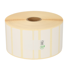 Zebra compatible etiketten, 57mm x 19mm, 3315 etiketten op rol, 25mm kern, permanent, wit